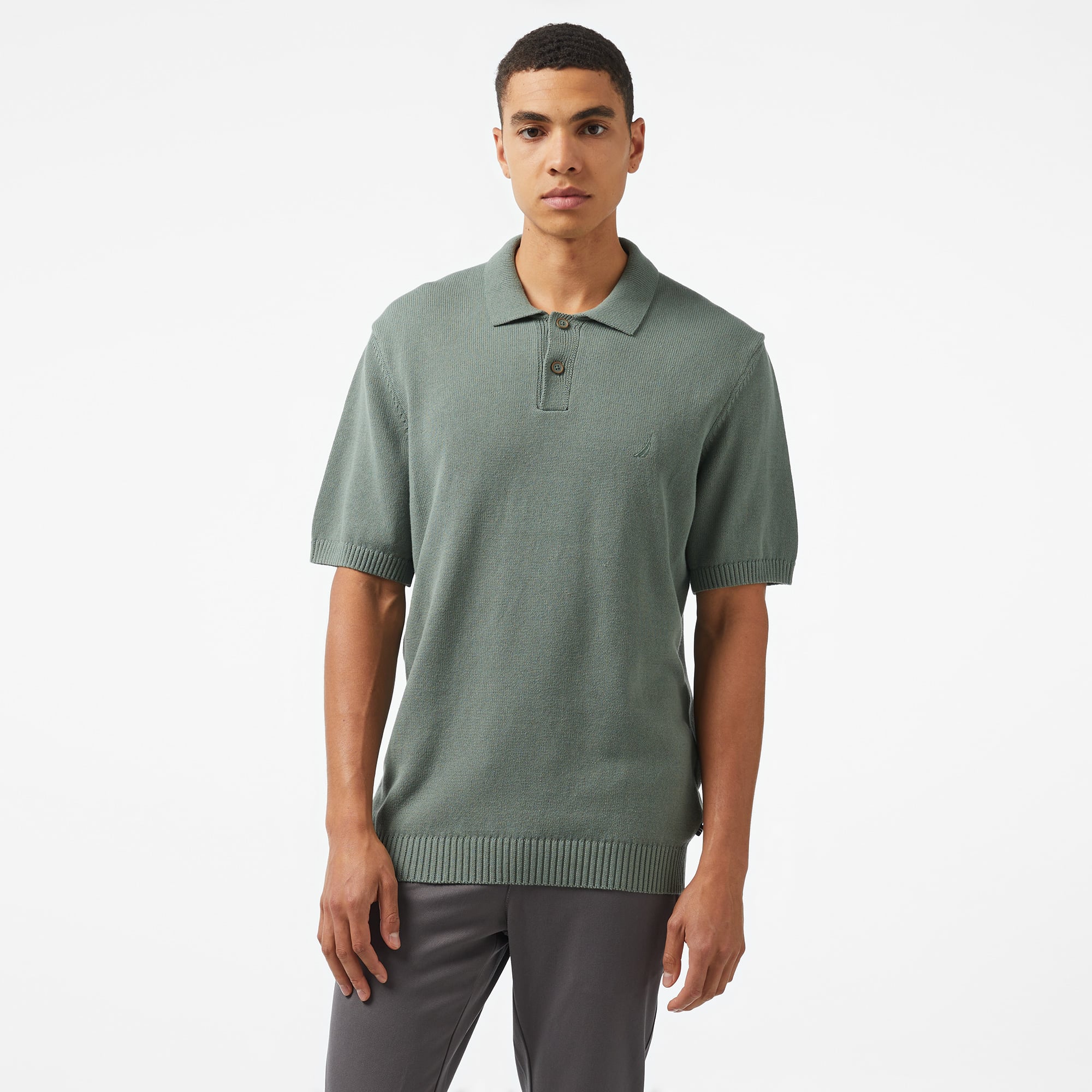  Nautica Erkek Yeşil Classic Fit Kısa Kollu Triko