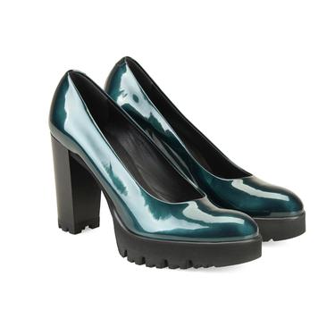  Luca Grossi Kadın Yeşil Topuklu Klasik Ayakkabı