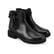 Kadın Kemer Aksesuarlı Siyah Lastikli Deri Chelsea Bot