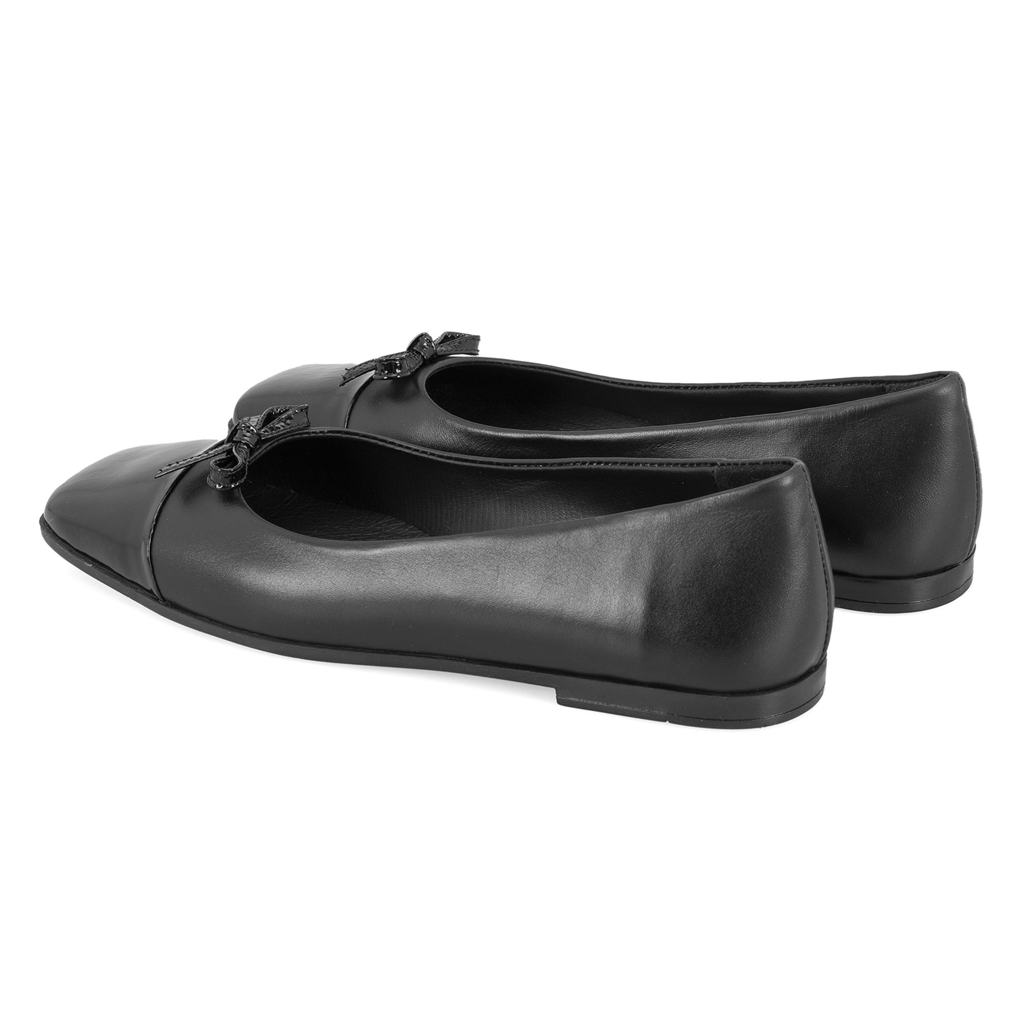 Kadın Siyah Deri Babet