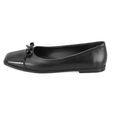  Kadın Siyah Deri Babet