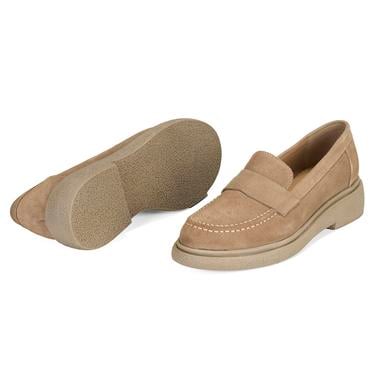  Kadın Vizon Süet Deri Loafer