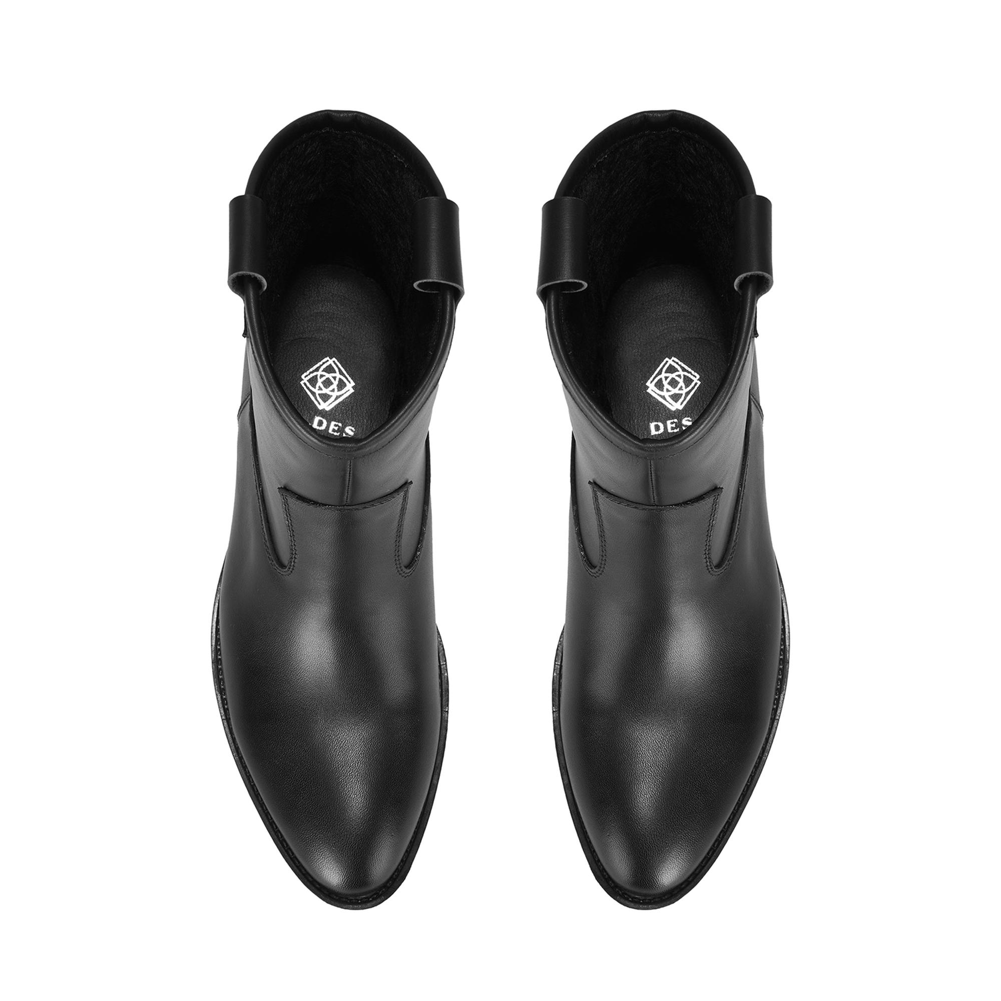 Colleen Siyah Kadın Topuklu Deri Kovboy Botu