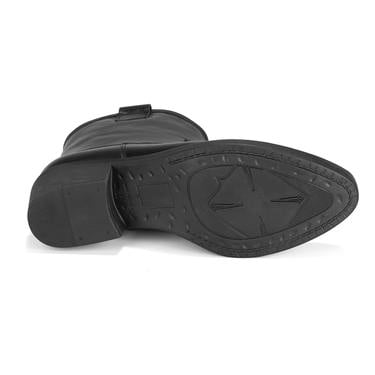  Colleen Siyah Kadın Topuklu Deri Kovboy Botu