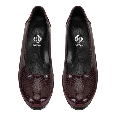  Kadın Bordo DesaComfort Dolgu Topuklu Deri Günlük Ayakkabı