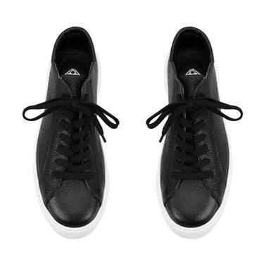  Kadın Siyah Deri Spor Ayakkabı