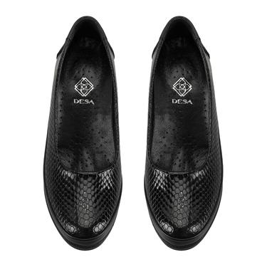  Kadın Siyah DesaComfort Dolgu Topuklu Deri Günlük Ayakkabı