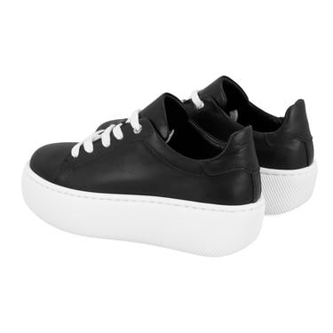  Kadın Siyah Deri Günlük Ayakkabı