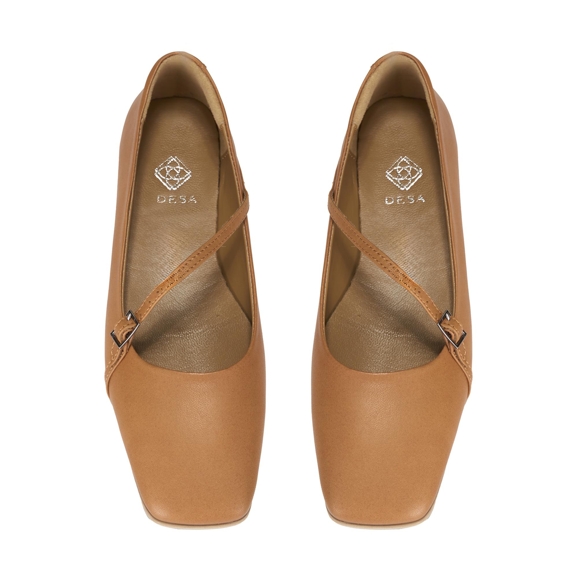 Kadın Taba Ayarlanabilir Tokalı Deri Babet