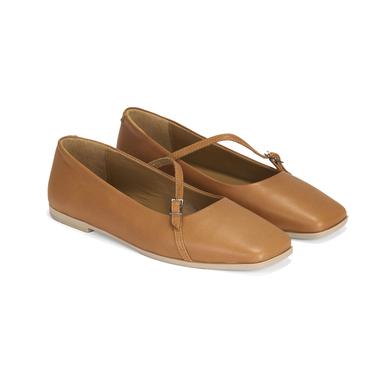  Kadın Taba Ayarlanabilir Tokalı Deri Babet