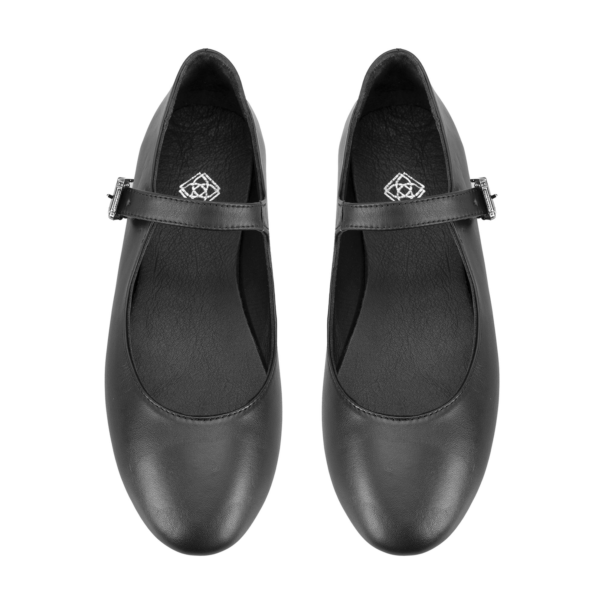 Kadın Siyah Mary Jane Deri Babet