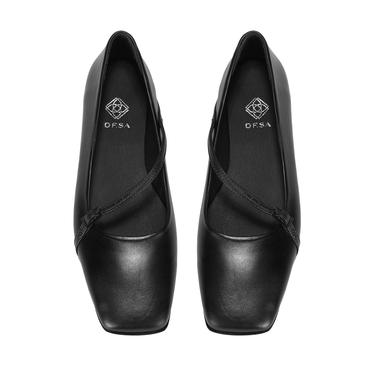  Kadın Siyah Ayarlanabilir Tokalı Deri Babet