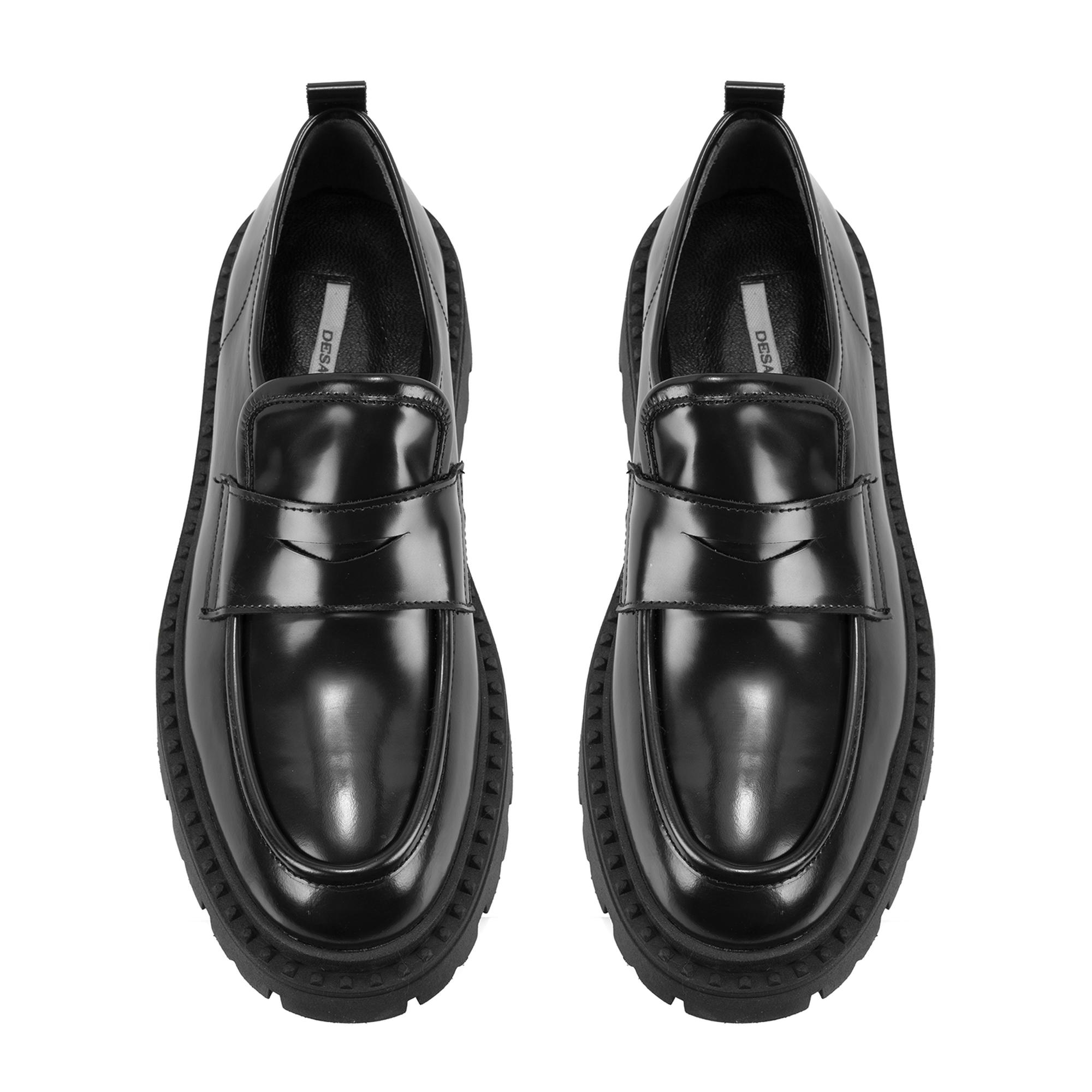 Kadın Siyah Deri Loafer