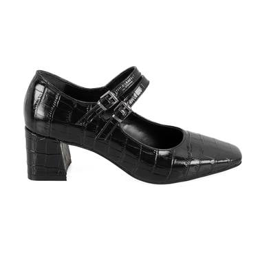 Kadın Siyah Mary Jane Deri Klasik Ayakkabı