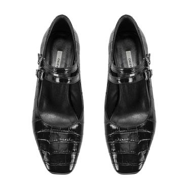  Kadın Siyah Mary Jane Deri Klasik Ayakkabı