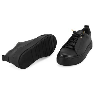  Kadın Siyah Deri Spor Ayakkabı