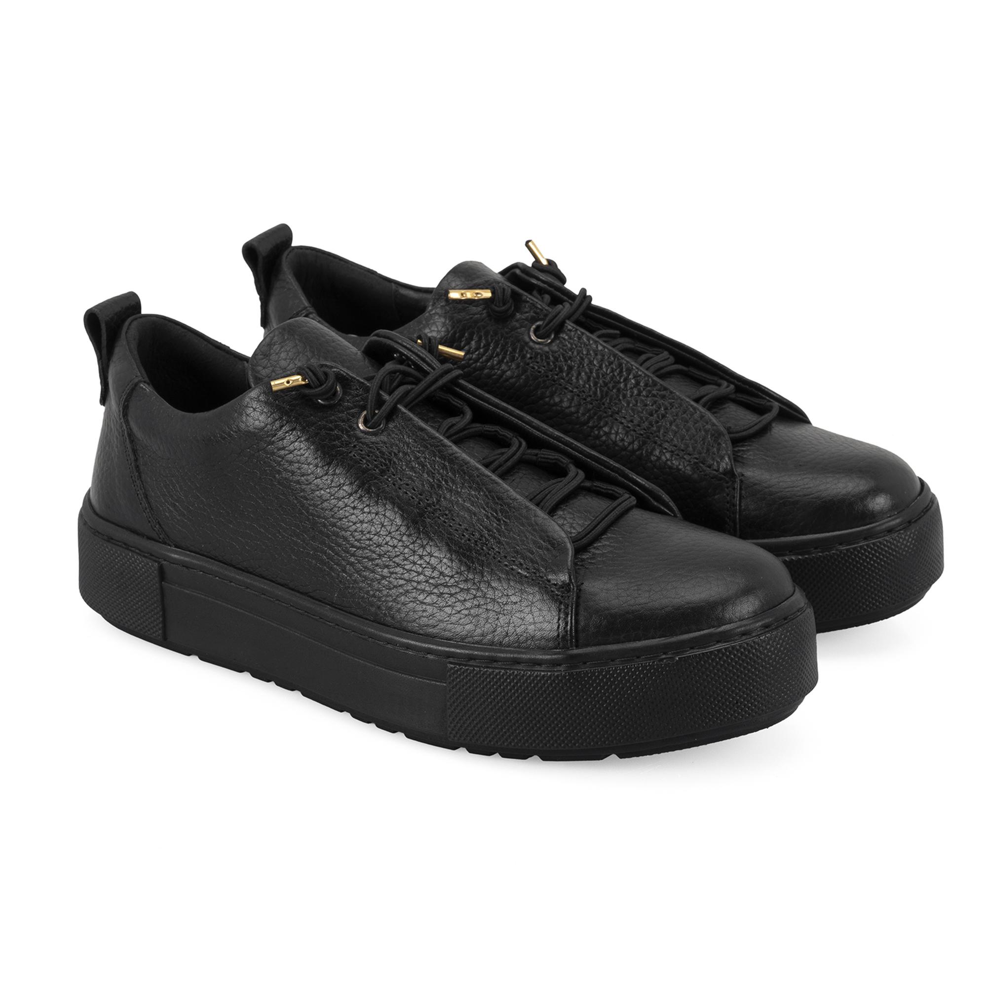 Kadın Siyah Deri Spor Ayakkabı