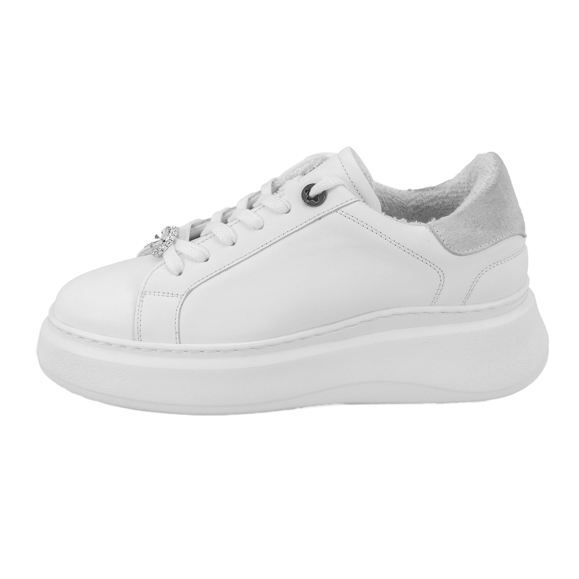 Kadın Beyaz Deri Spor Ayakkabı