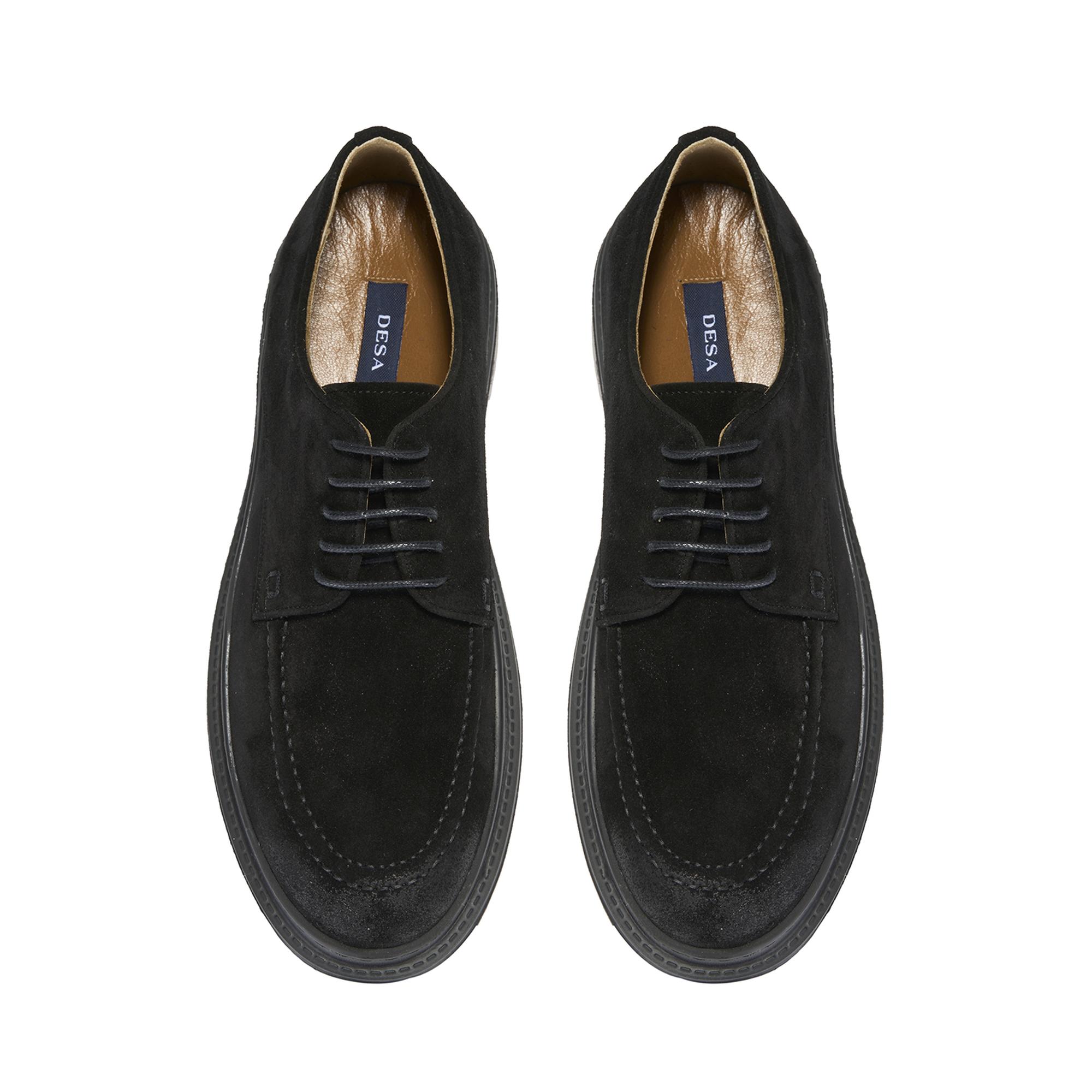 Fabian Siyah Erkek Süet Deri Günlük Ayakkabı