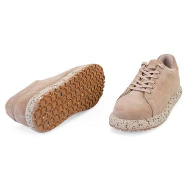  Kadın Bej Süet Deri Günlük Ayakkabı