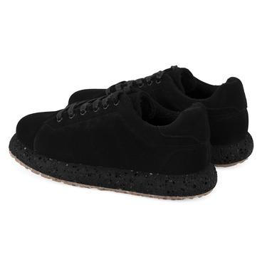  Kadın Siyah Süet Deri Günlük Ayakkabı