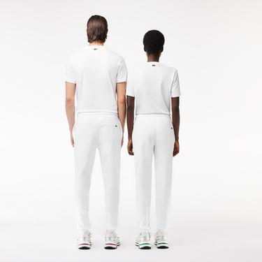  Unisex Tapered Fit Baskılı Beyaz Eşofman Altı