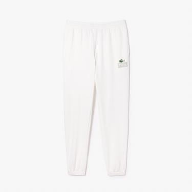  Unisex Tapered Fit Baskılı Beyaz Eşofman Altı