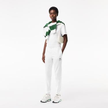  Unisex Tapered Fit Baskılı Beyaz Eşofman Altı