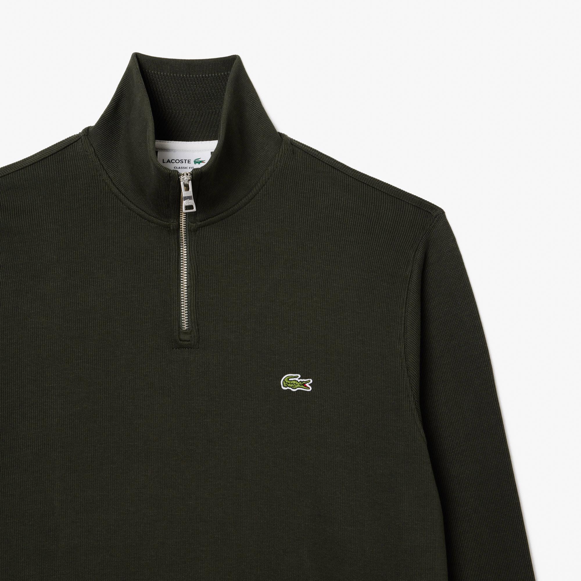 Lacoste Erkek Classic Fit Yarım Fermuarlı Haki Sweatshirt