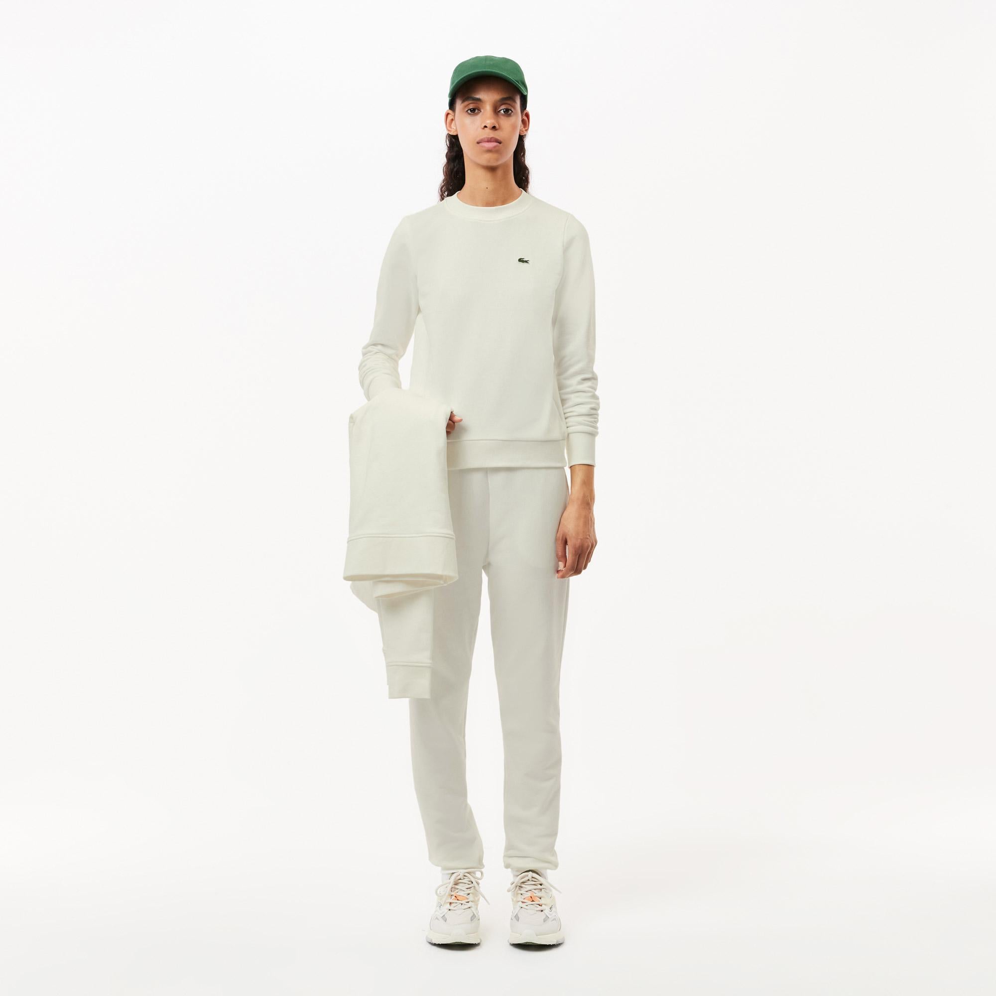 Lacoste Kadın Regular Fit Bisiklet Yaka Beyaz Sweatshirt