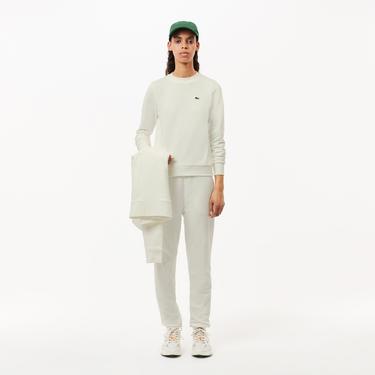  Kadın Regular Fit Bisiklet Yaka Beyaz Sweatshirt