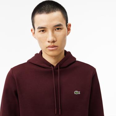  Erkek Classic Fit Kapüşonlu Bordo Sweatshirt