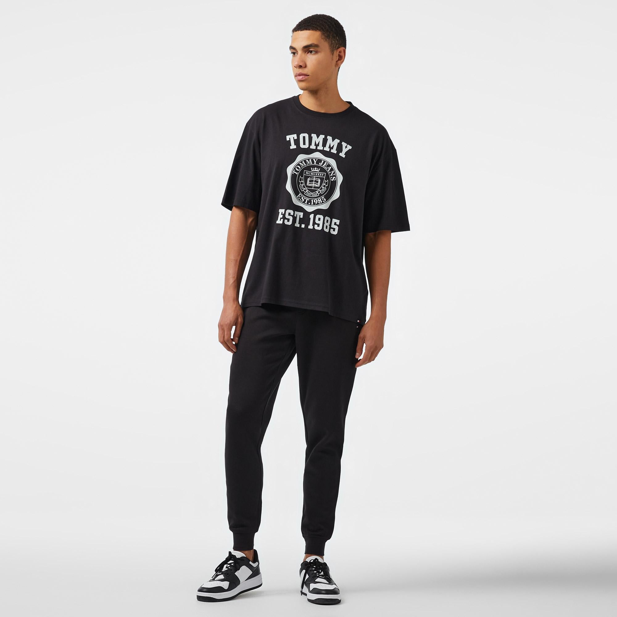 Tommy Hilfiger Flag Logo Erkek Siyah Eşofman Altı