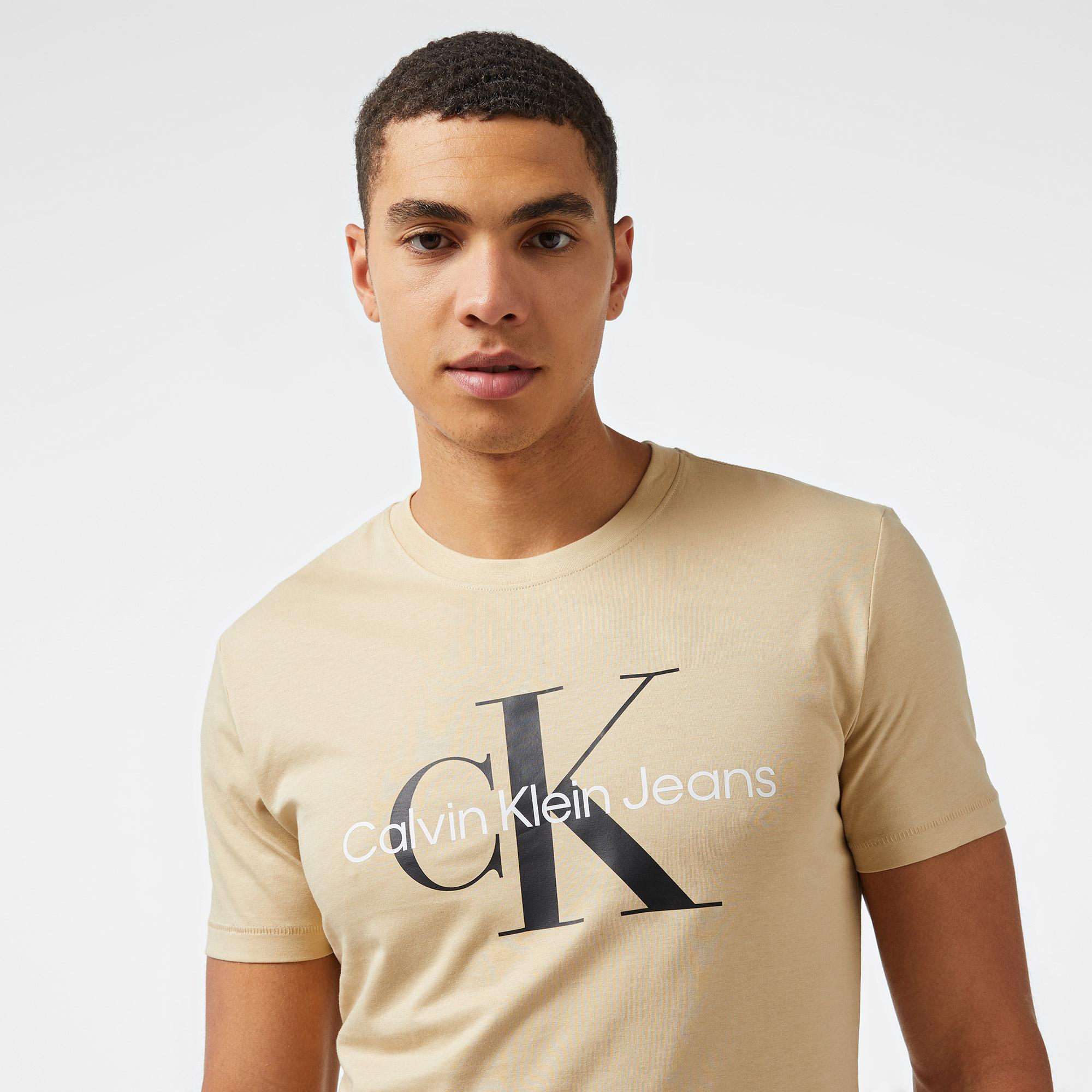 Calvin Klein Jeans Seasonal Monologo Erkek Haki T-Shirt
