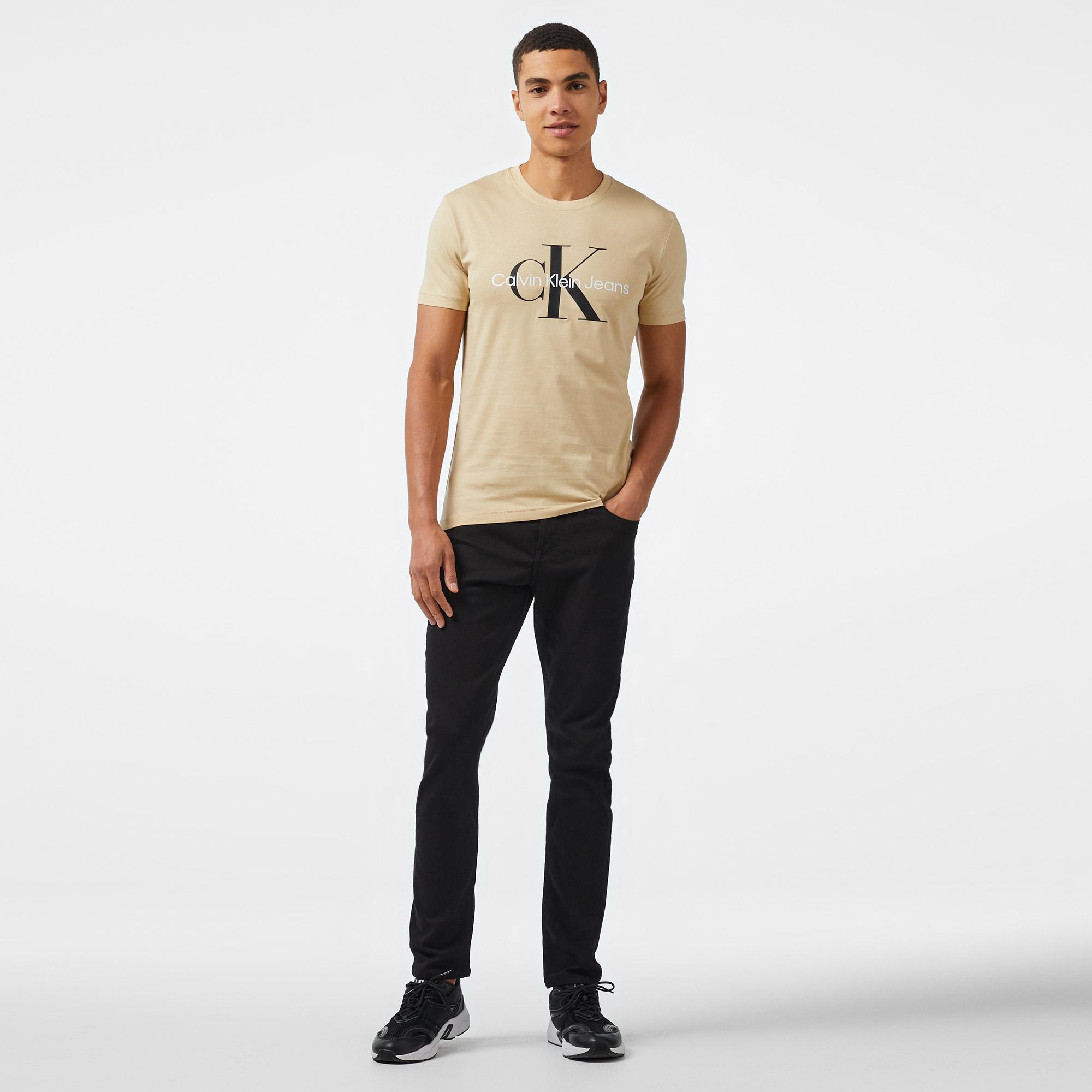 Calvin Klein Jeans Seasonal Monologo Erkek Haki T-Shirt