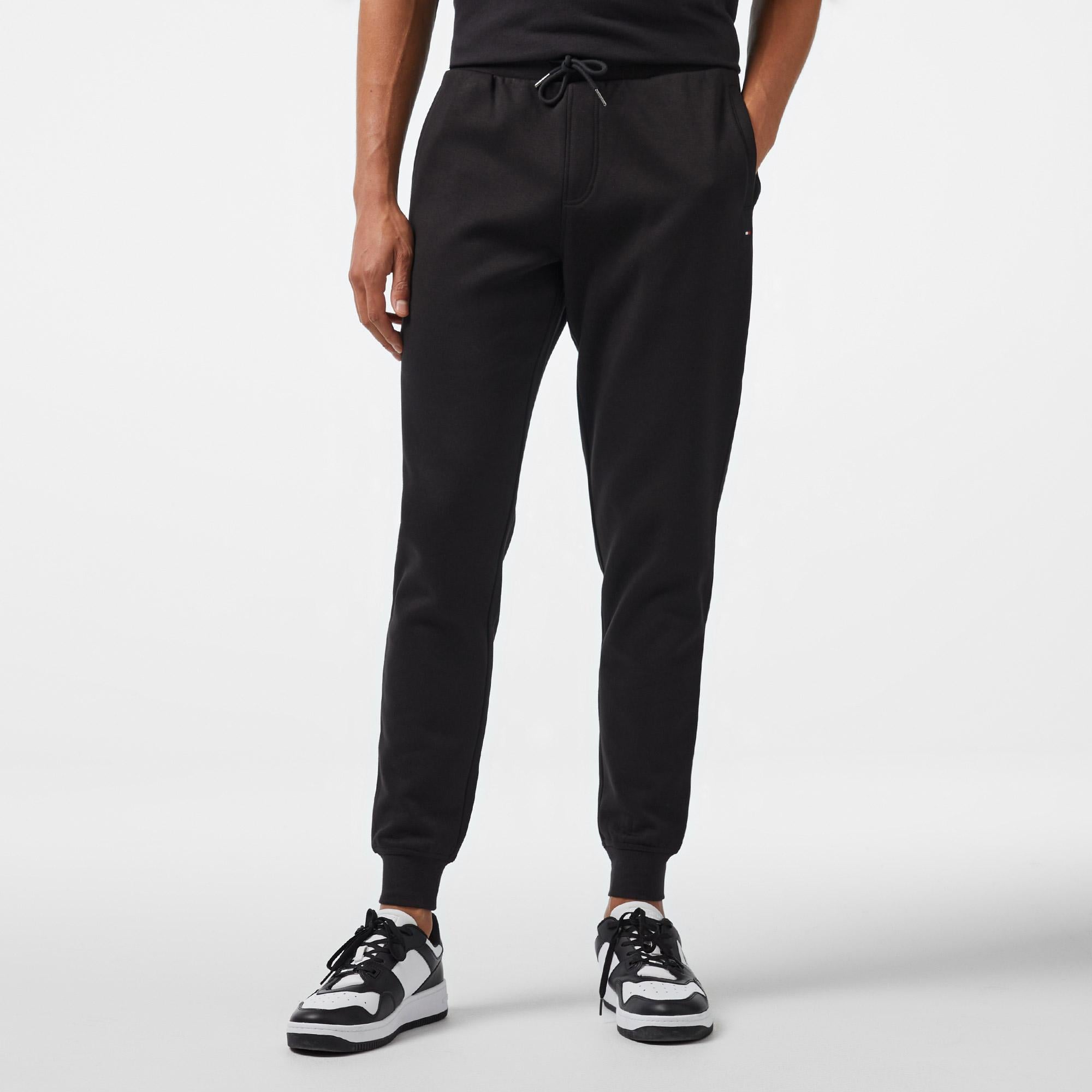 Tommy Hilfiger Flag Logo Erkek Siyah Eşofman Altı