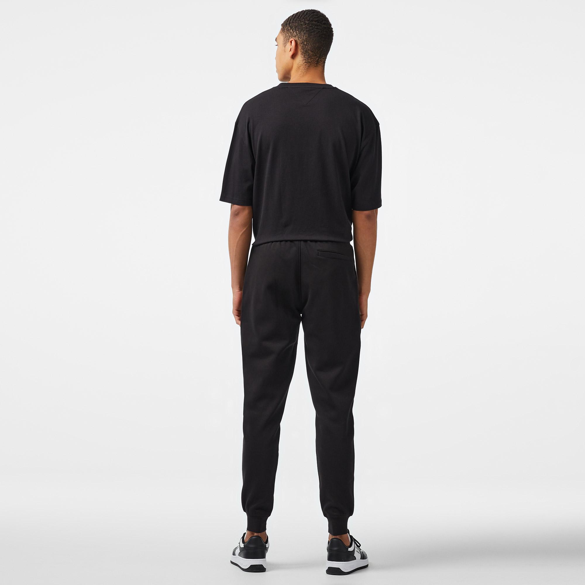 Tommy Hilfiger Flag Logo Erkek Siyah Eşofman Altı