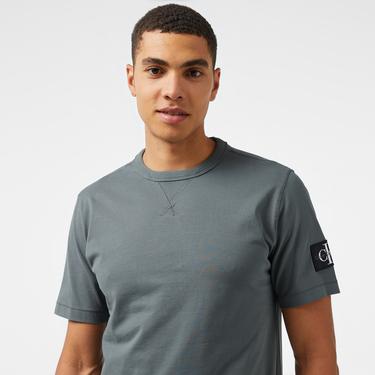  Calvin Klein Jeans Badge Regular Erkek Gri T-Shirt