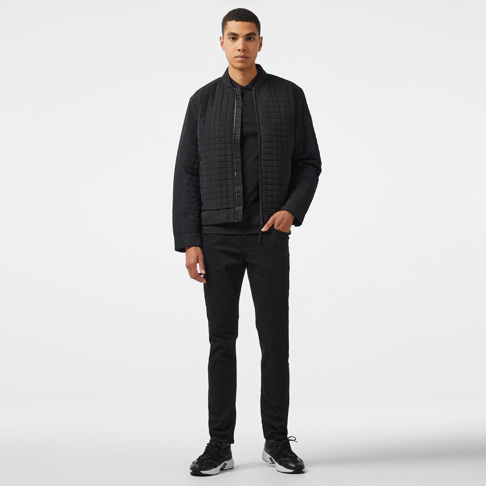 Calvin Klein Grıd Quilt Biker Slw Erkek Siyah Biker Ceket