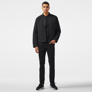  Calvin Klein Grıd Quilt Biker Slw Erkek Siyah Biker Ceket