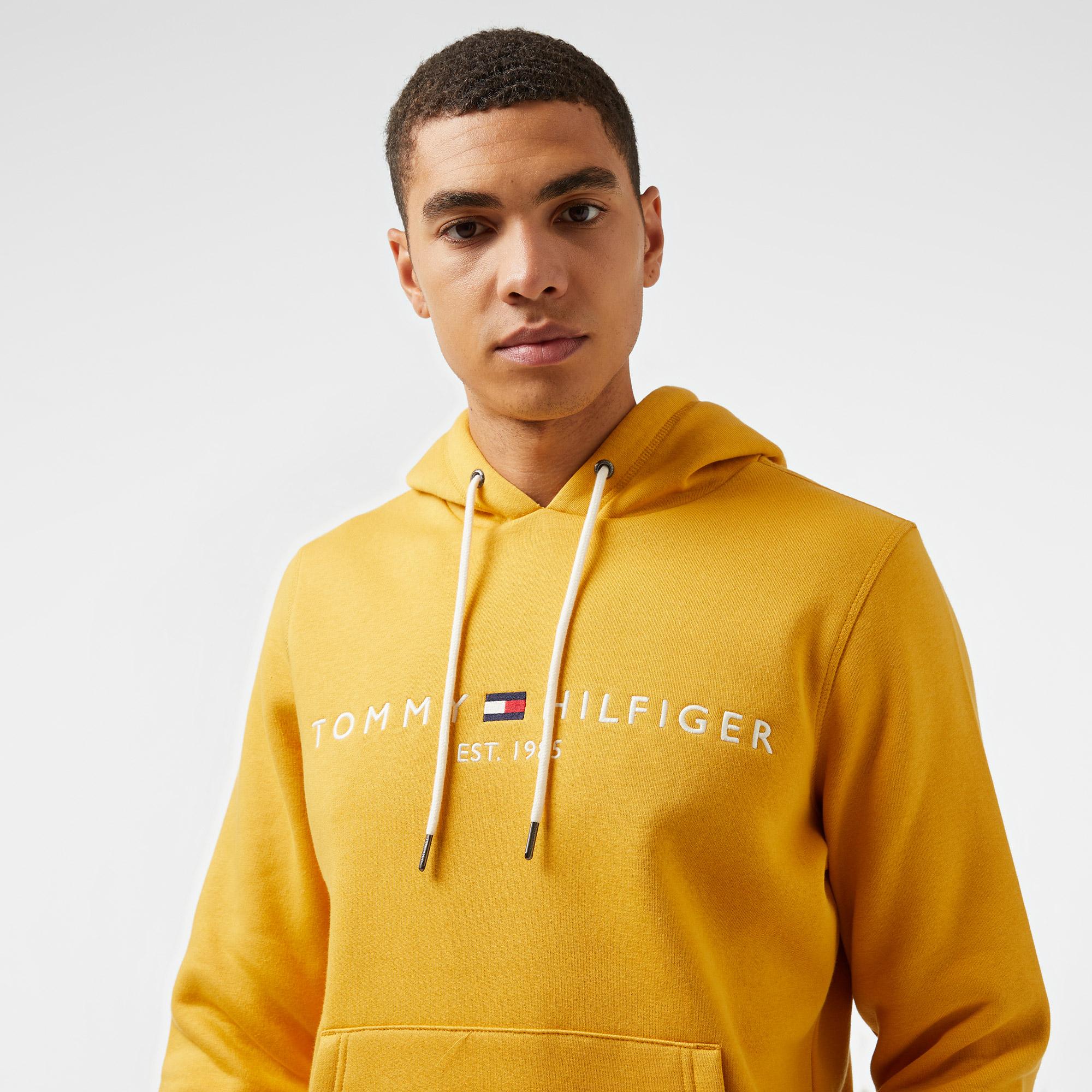 Tommy Hilfiger Tommy Logo Hoody Erkek Sarı Hoodie