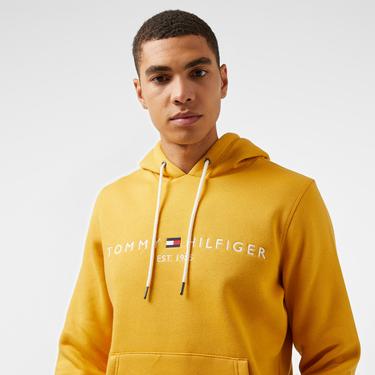  Tommy Hilfiger Tommy Logo Hoody Erkek Sarı Hoodie