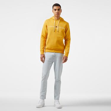  Tommy Hilfiger Tommy Logo Hoody Erkek Sarı Hoodie