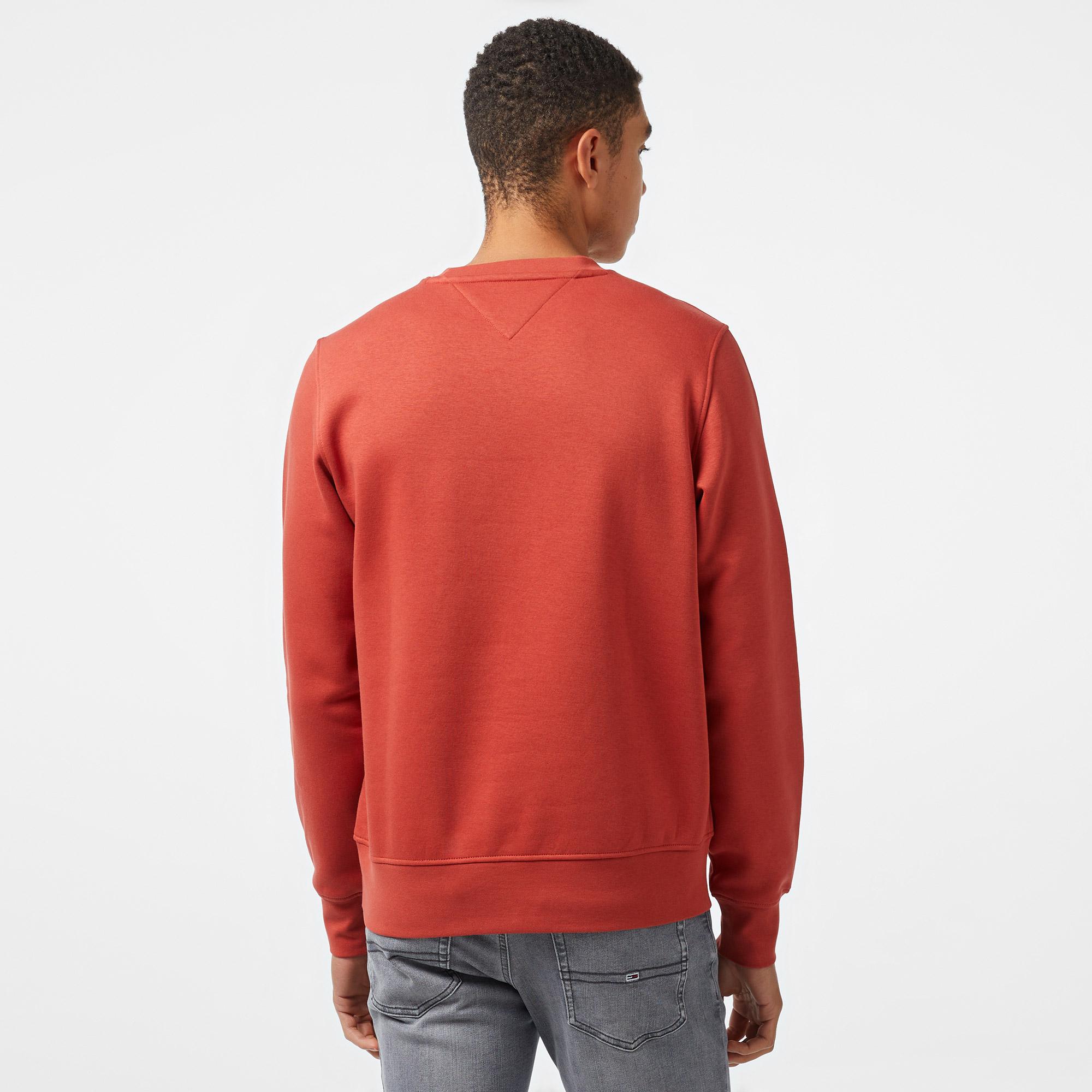 Tommy Hilfiger Flag Logo Erkek Kırmızı Sweatshirt