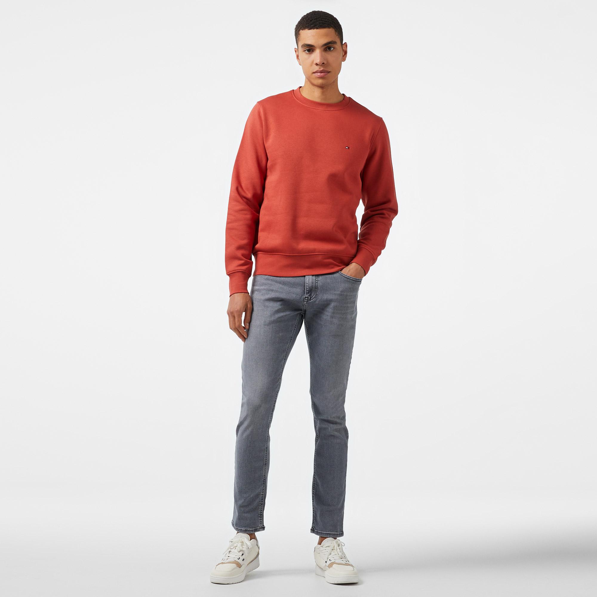 Tommy Hilfiger Flag Logo Erkek Kırmızı Sweatshirt