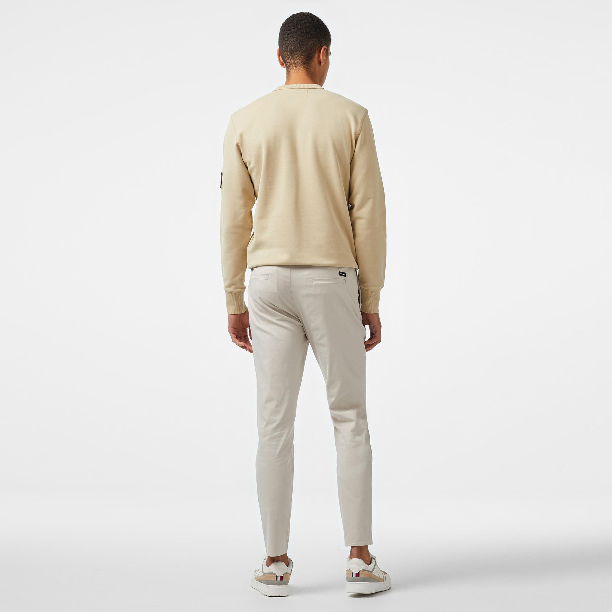 Calvin Klein Tech Cotton Stretch Tapered Erkek Bej Jogger Pantolon