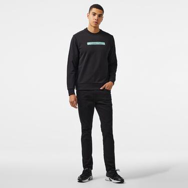  Calvin Klein Cut Out Shadow Logo Erkek Siyah Sweatshirt