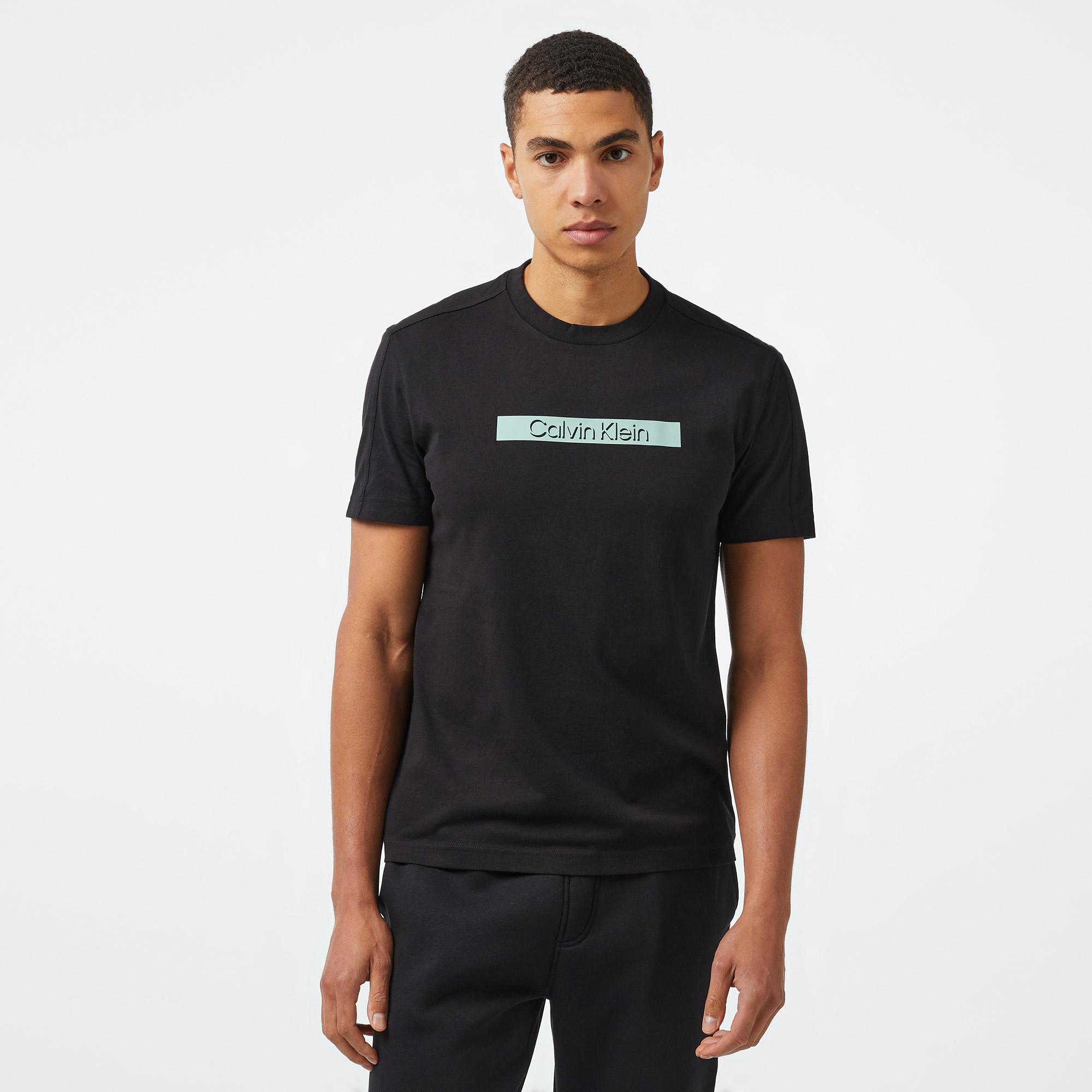 Calvin Klein Cut Out Shadow Logo Erkek Siyah T-Shirt