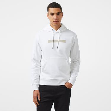  Calvin Klein Cut Out Shadow Logo Erkek Beyaz Hoodie