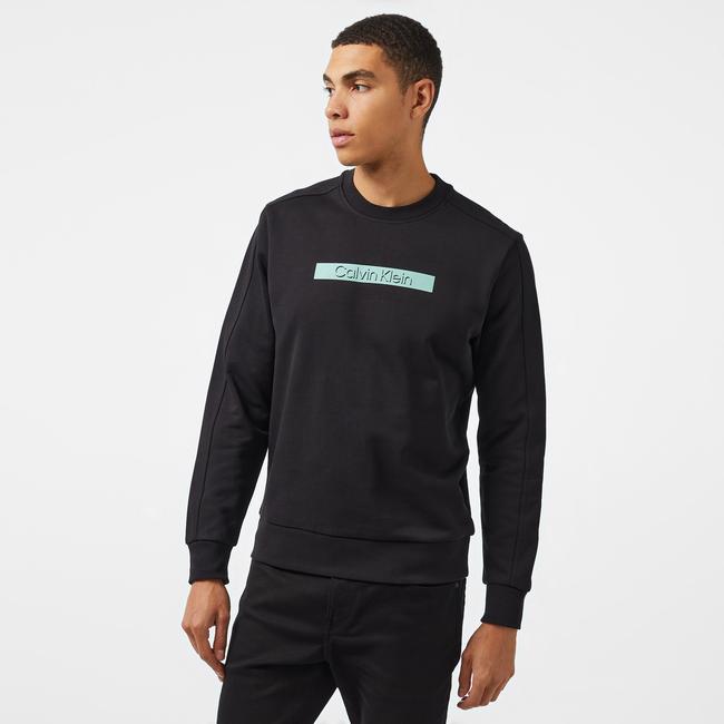  Calvin Klein Cut Out Shadow Logo Erkek Siyah Sweatshirt